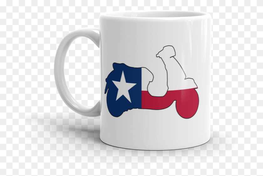 680x503 Texas State Flag Vespa Scooter Silhouette 11 Oz Mug Mug, Coffee Cup, Cup, Symbol HD PNG Download