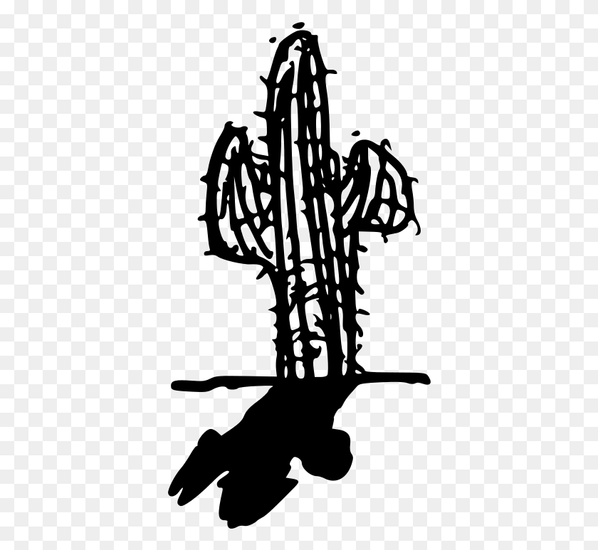370x713 Texas Steer Free Cactus With Shadow Cactus Shadow, Gray, World Of Warcraft HD PNG Download