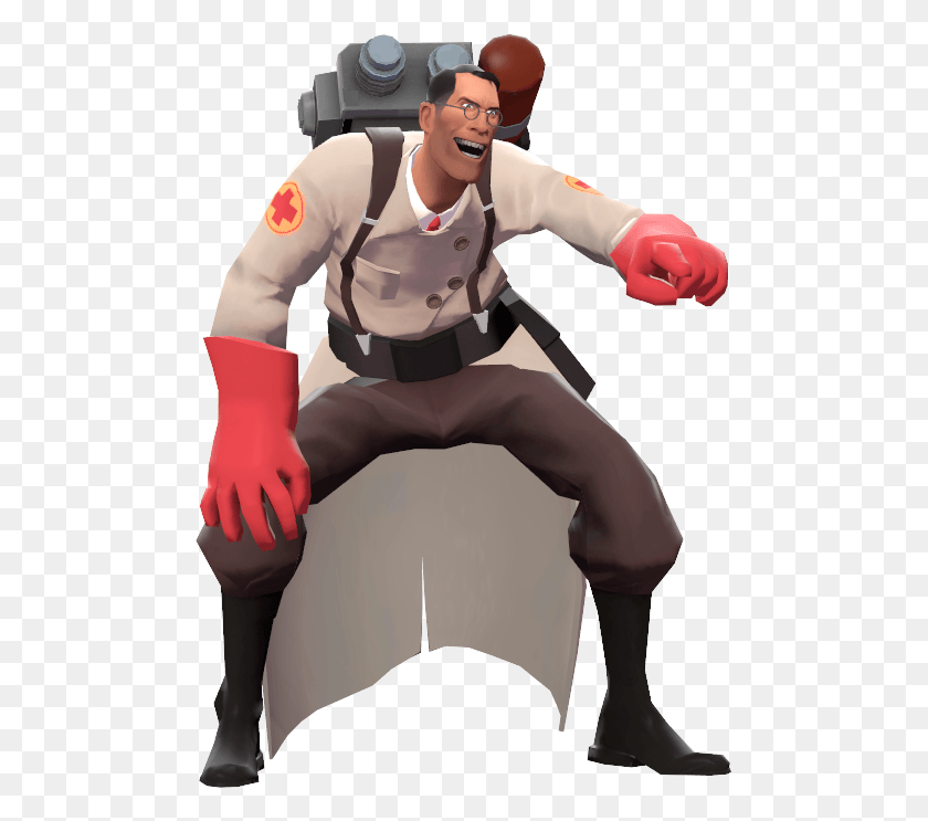 486x683 Tf2 Medic Laugh Taunt, Person, Human, Clothing HD PNG Download