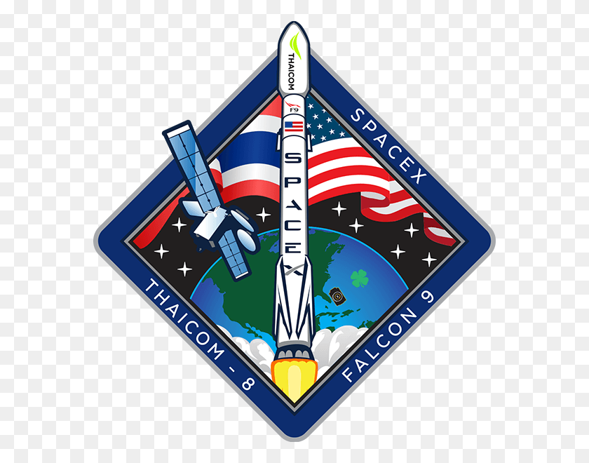 574x600 Descargar Png Thaicom 8 Patchclass Img Responsive Tamaño Real Spacex Mission Patch Thaicom, Diagrama, Mapa Hd Png