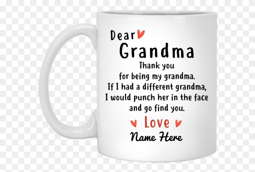 592x507 Thank You For Being My Grandma Personalized Coffee Beer Stein, Coffee Cup, Cup, Text HD PNG Download