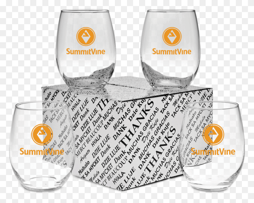 1200x944 Thank You Set Of Four Stemless White Wine Glasses Lager, Glass, Beverage, Drink HD PNG Download
