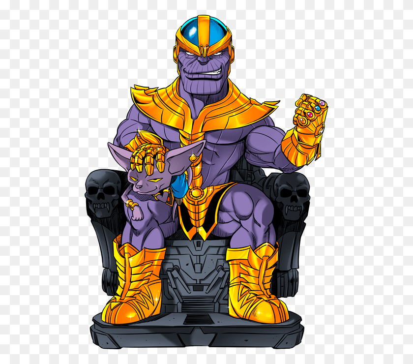 496x680 Thanos De Los Vengadores Y Beerus De Dragon Ball Super Dieu De La Destruction De Dbz, Casco, Ropa, Vestimenta Hd Png
