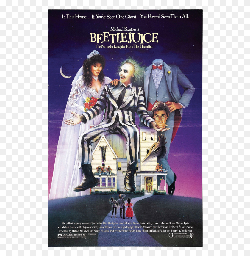 522x801 That Was Close Beetlejuice Movie Poster, Poster, Advertisement, Person HD PNG Download