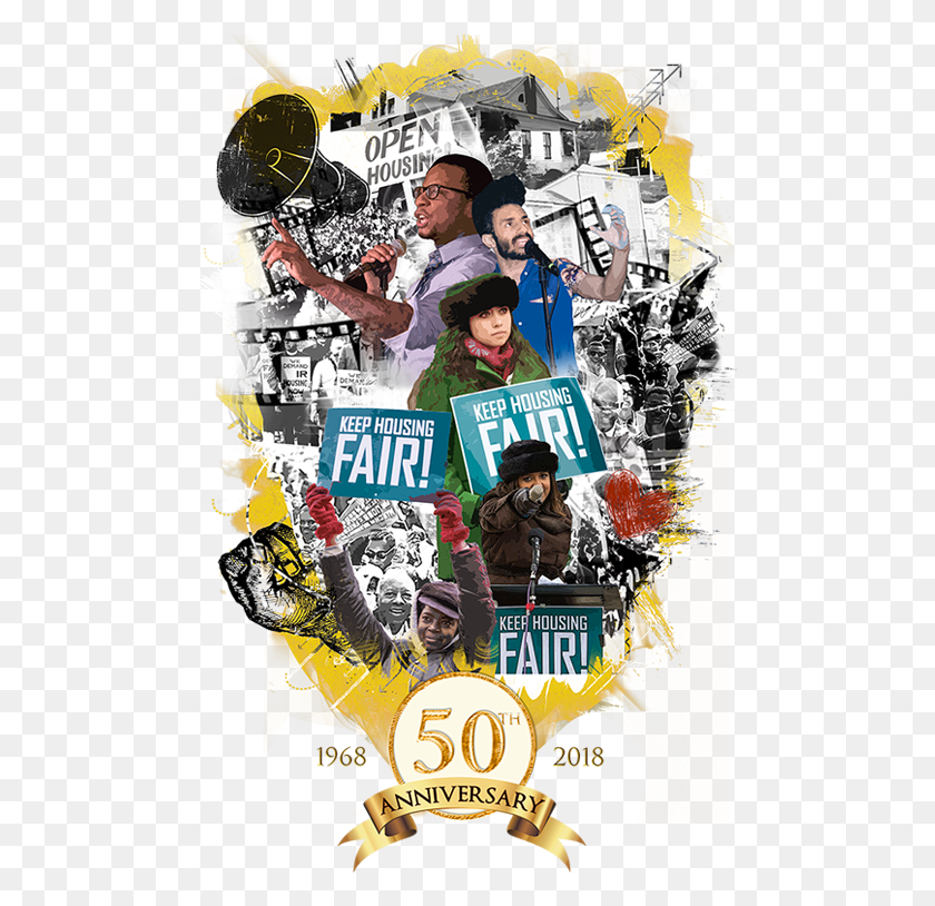 491x754 El 50 Aniversario De La Ley De Vivienda Justa, Cartel, Anuncio, Collage, Flyer Hd Png
