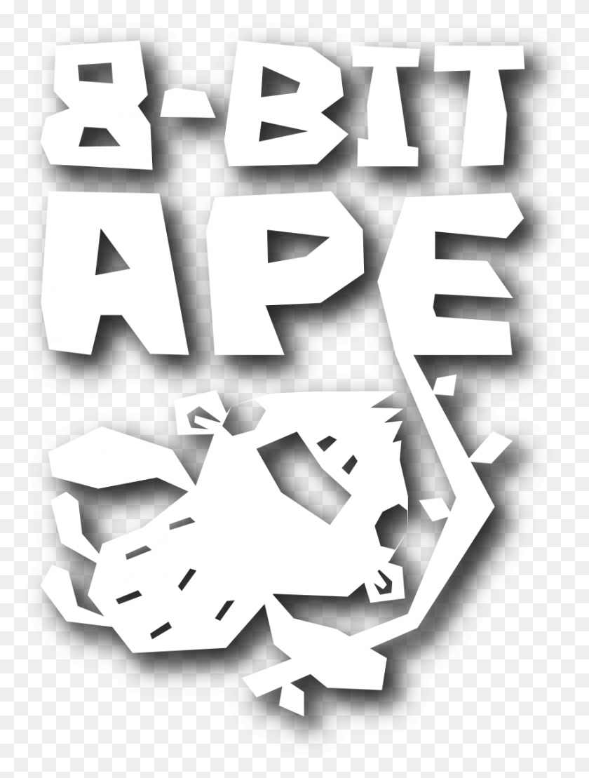 855x1150 The 8 Bit Ape Logo Graphic Design, Symbol, Stencil, Recycling Symbol HD PNG Download