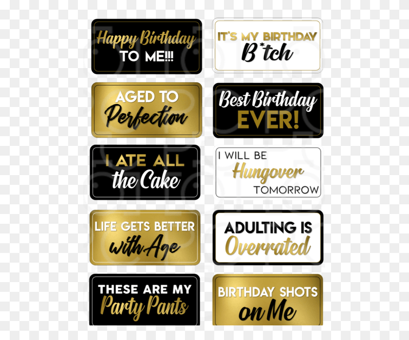 497x639 The Adult Birthday Pack Features Double Sided 10 Designs Parallel, Label, Text, Word HD PNG Download