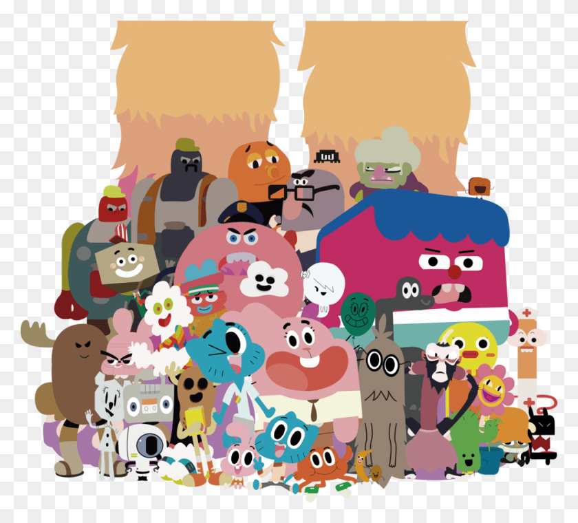 943x847 The Amazing World Of Gumball Elmore People By Xxmorwullxx D8eiu0m Gumball Poster, Doodle HD PNG Download