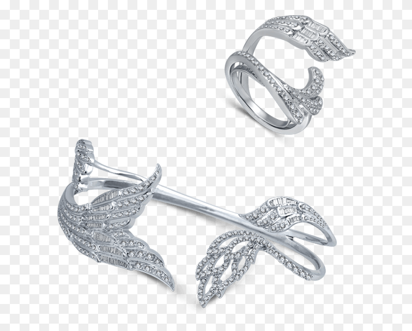 610x615 The Angel Wing Silver, Jewelry, Accessories, Accessory HD PNG Download