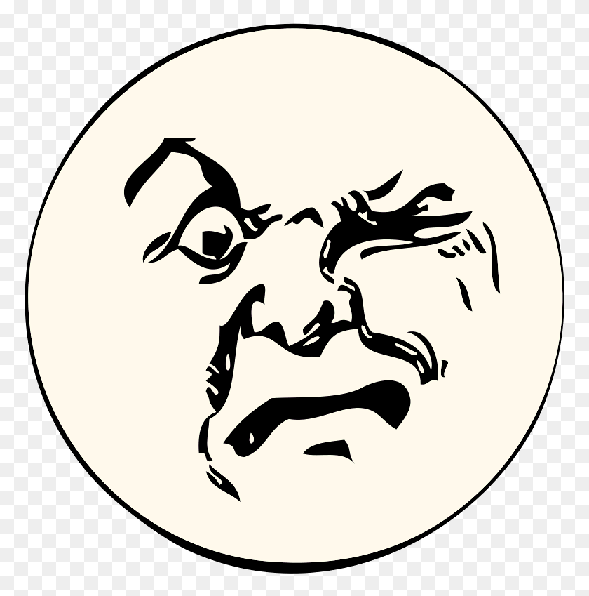 775x789 The Angry Moon Good Night Funny Message, Stencil, Label, Text HD PNG Download