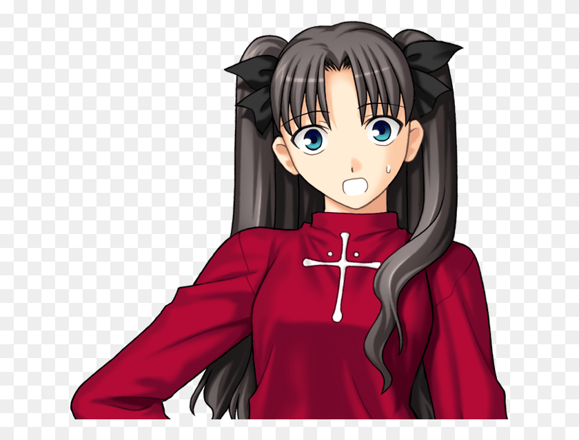 636x579 The Anime Started With Girls Shooting At Each Other Rin Tohsaka Hollow Ataraxia, Manga, Comics, Book HD PNG Download