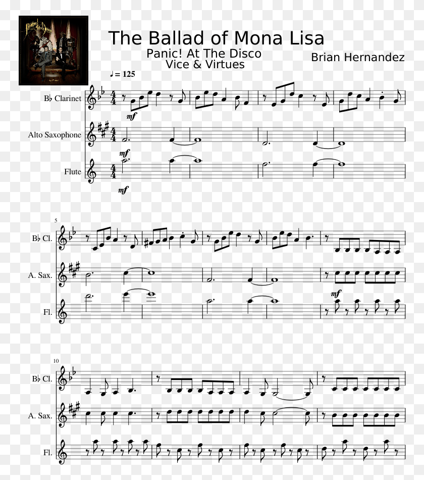 768x890 The Ballad Of Mona Lisa Sheet Music Composed By Panic Ballad Of Mona Lisa Alto Sax Sheet Music, Legend Of Zelda, Super Mario HD PNG Download