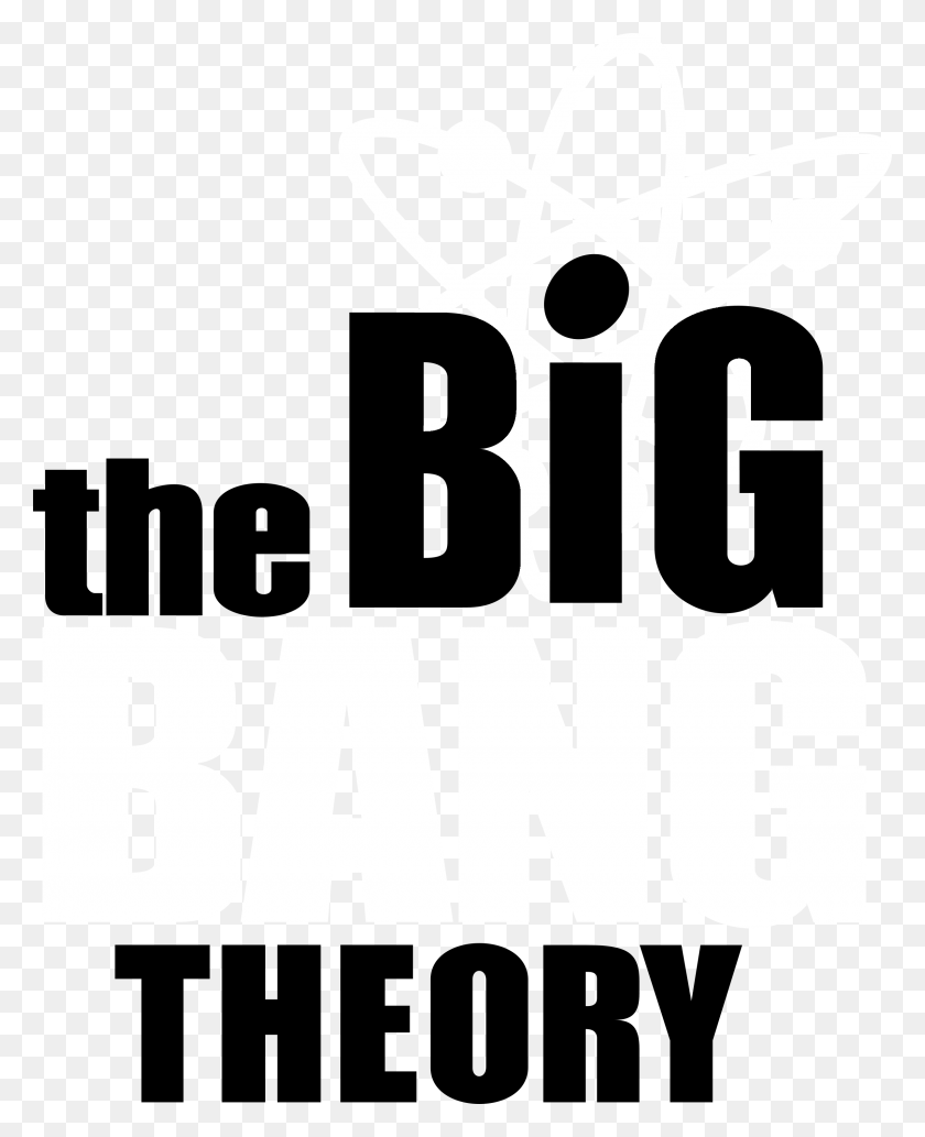 2400x2996 The Big Bang Theory Logo Black And White Big Bang Theory Logo, Text, Symbol, Alphabet HD PNG Download