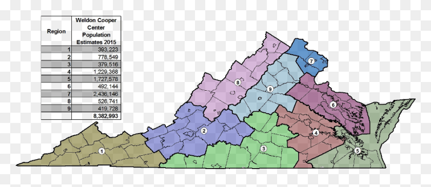 900x353 The Boundaries Of Nine Go Virginia Regions Were Defined State Of Virginia Regions, Map, Diagram, Plot HD PNG Download