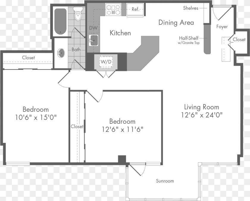 1546x1241 The Bradley 2 Bedroom Apartment Floor Plan At The Monterey Floor Plan, Chart, Diagram, Floor Plan, Plot Sticker PNG