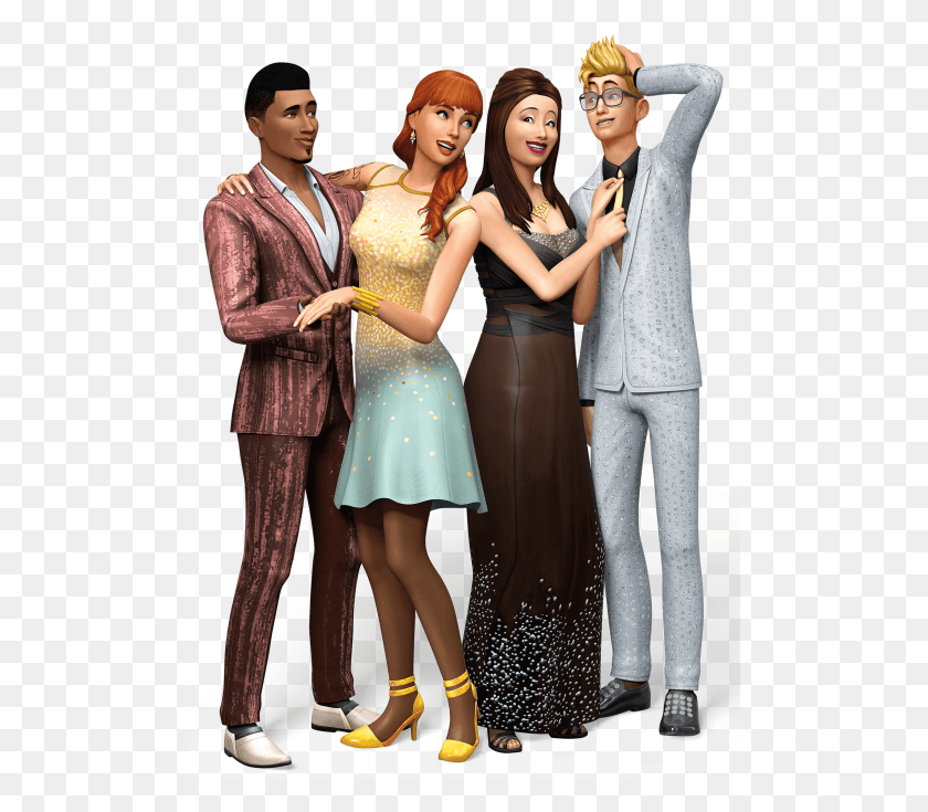 501x675 The Brunette Girl Second In From The Left I Swear Sims 4 Luxury Party Stuff Render, Clothing, Apparel, Person HD PNG Download