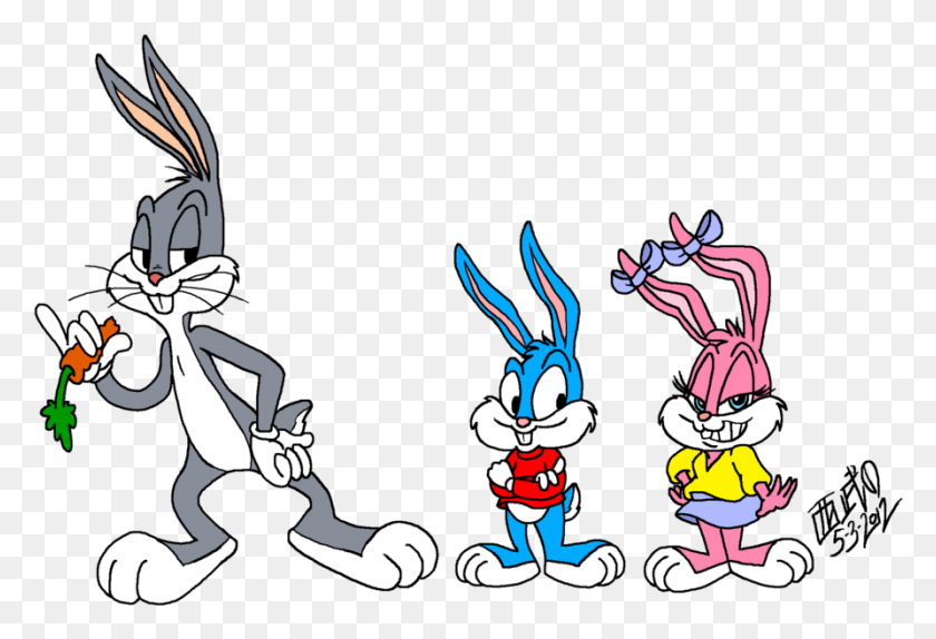 893x589 Descargar Png / Los Conejos De Babs Bunny Y Bugs Bunny Png