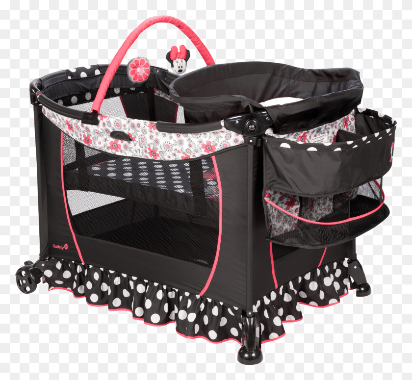 1508x1383 The Care Center Play Yard Includes A Diaper Changing Baby Shower Themes Mini Mouse, Furniture, Cradle, Crib HD PNG Download