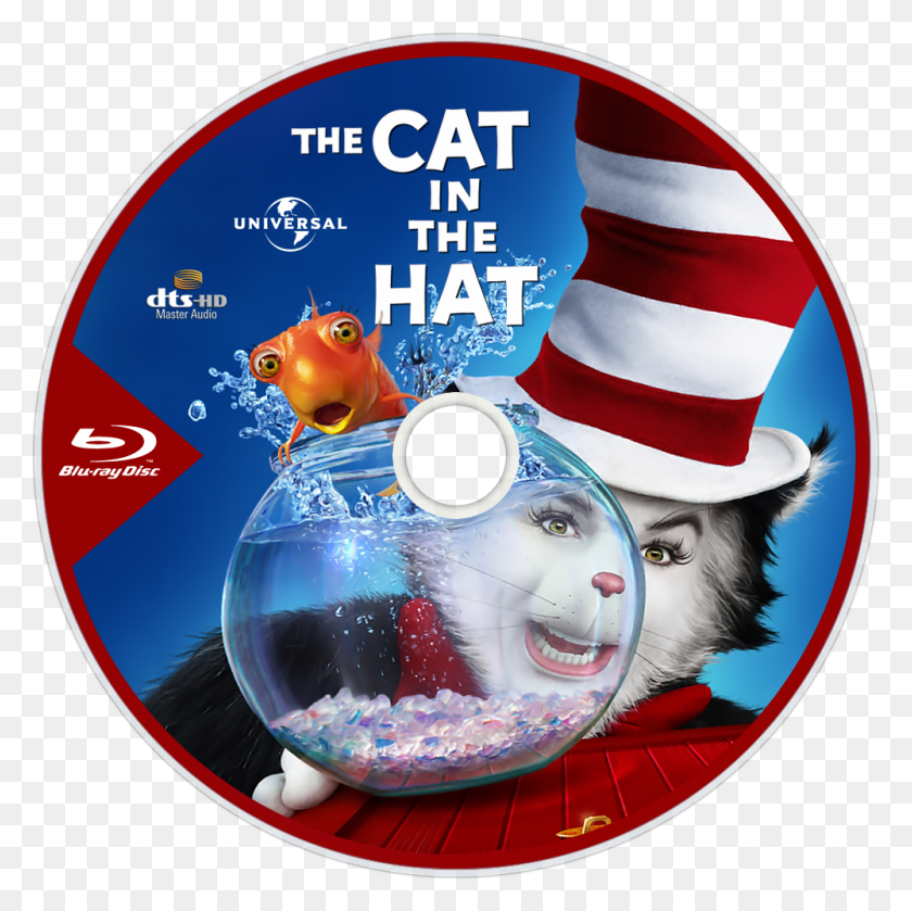 1000x1000 The Cat In The Hat Bluray Disc Image Cat In The Hat, Disk, Dvd, Fish HD PNG Download