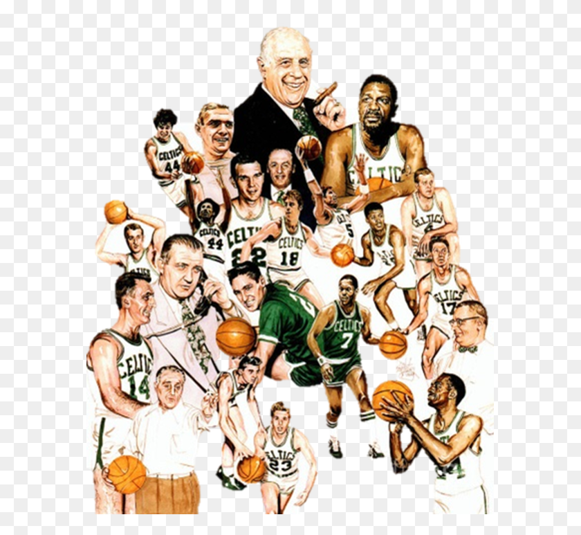 589x713 The Celtics Have 31 Hall Of Famers 22 Retired Numbers Celtics Drawing Players, Person, Human, People HD PNG Download