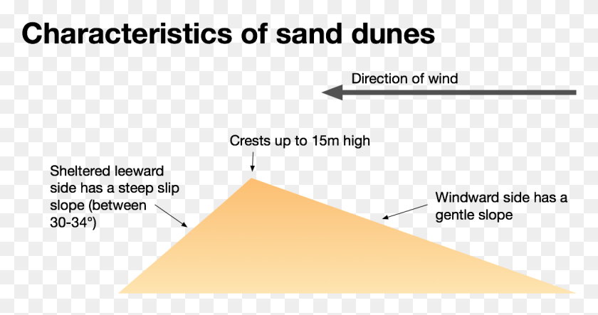 1150x566 The Characteristics Of Sand Dunes Sand Dune Diagram, Triangle, Envelope HD PNG Download