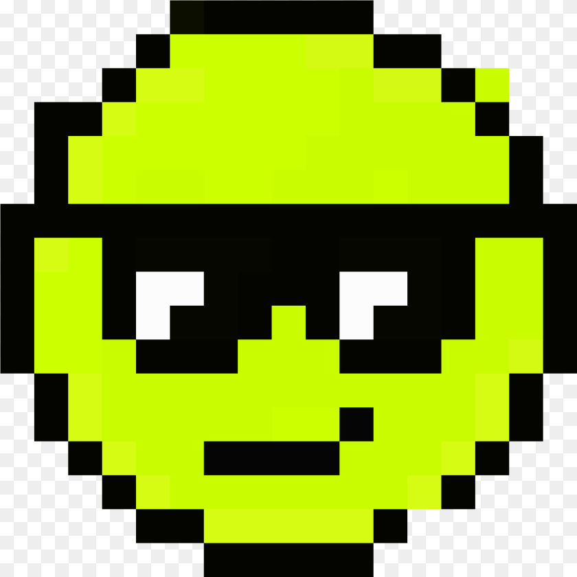1701x1701 The Cool Emoji Happy Emoji Pixel Art, First Aid, Green, Logo Transparent PNG