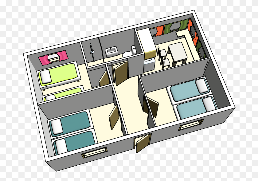 694x529 El Corral, La Arquitectura De La Cabaña De 6 Dormitorios, Plano De Planta, Diagrama Hd Png