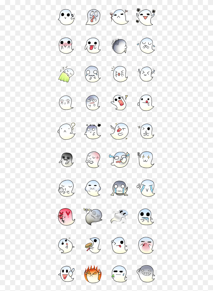 391x1083 The Cute Ghost Free Printable Kawaii Cat Stickers, Bird, Animal, Text HD PNG Download
