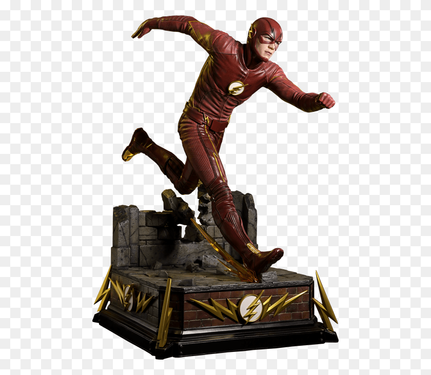 480x671 The Cw The Flash Statue, Person, Human, Clothing HD PNG Download