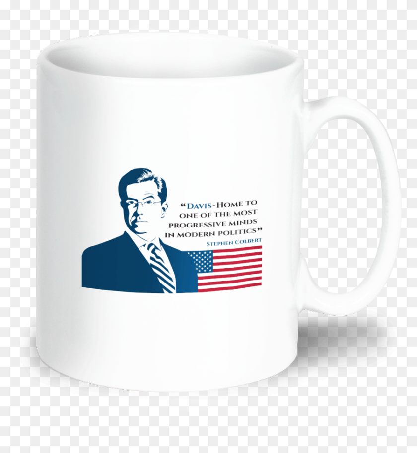 836x916 The Davis Store Stephen Colbert Mug Mug, Coffee Cup, Cup, Person HD PNG Download