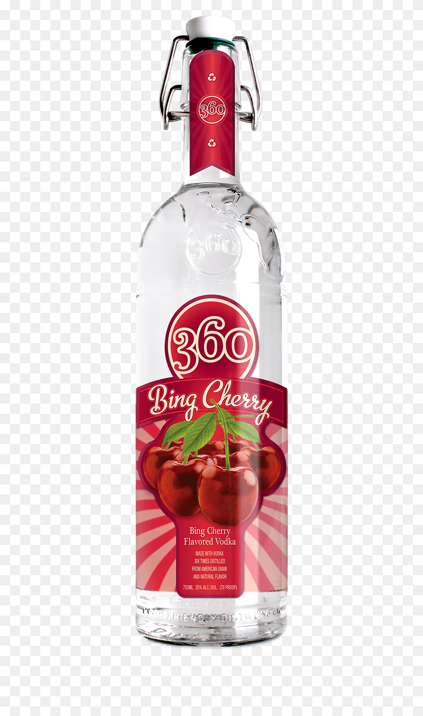 306x1359 Темно-Красная Вишня Bing Была Американской Классической Водкой 360 Bing Cherry, Напиток, Напиток, Бутылка Hd Png Скачать