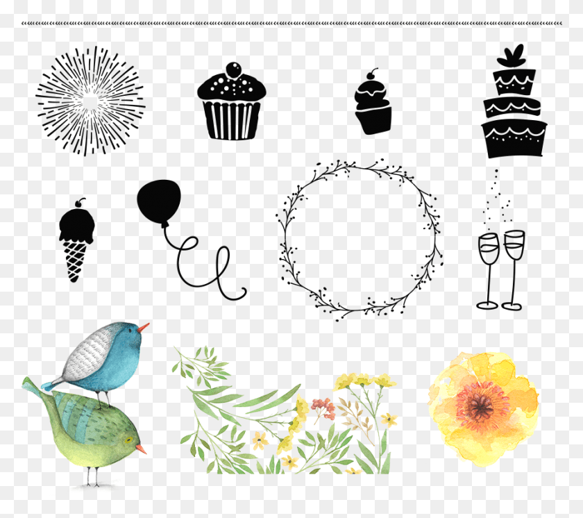 889x782 The Design Cuts 2nd Birthday Multi Deal Fest Illustration, Bird, Animal, Plant HD PNG Download