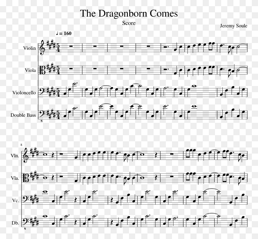 773x718 The Dragonborn Comes Sheet Music Composed By Jeremy Mii Theme Song Flute, Gray, World Of Warcraft HD PNG Download