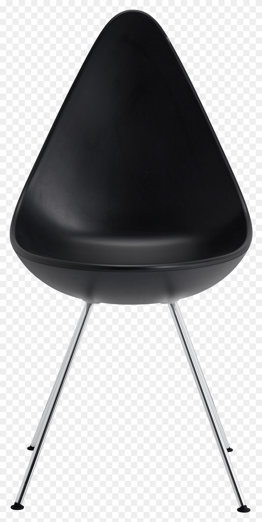 869x1797 The Drop Chair Arne Jacobsen Black Monochrome Base Drop Chair Fritz Hansen, Furniture, Lamp, Sweets HD PNG Download