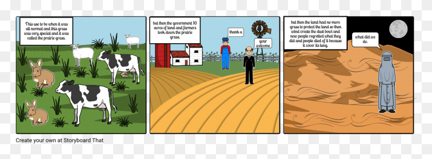 1152x369 The Dust Bowl Cartoon, Cow, Cattle, Mammal HD PNG Download