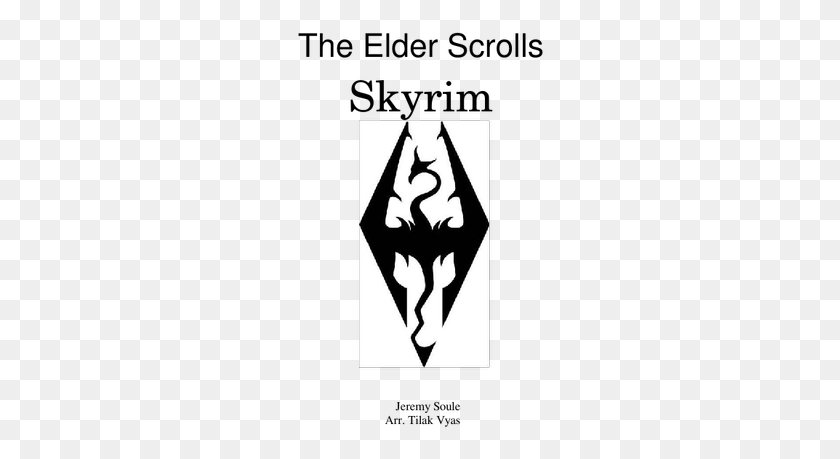 250x399 The Elder Scrolls Skyrim Sheet Music For Flute Clarinet Black And White, Symbol, Poster, Advertisement HD PNG Download