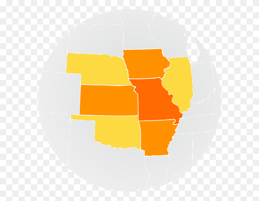 594x594 The Entire Greater Midwest Area Circle, Map, Diagram, Plot Descargar Hd Png