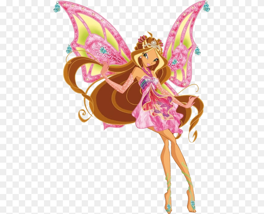 500x684 The Fan Favorite Fairy Form For Having The Most Beautiful Winx Flora Enchantix, Figurine, Person, Face, Head PNG