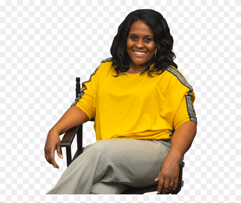 536x647 The Felicia Wilkerson Show Sitting, Person, Human, Clothing HD PNG Download