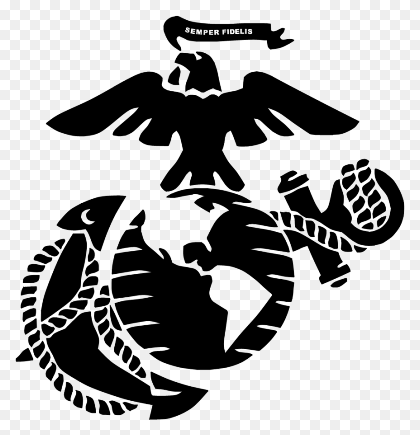 862x895 Логотип Морской Пехоты Орел Глобус И Якорь, Серый, Мир Варкрафта Png Скачать