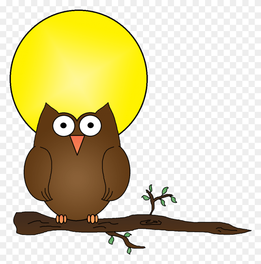 910x922 The Files Here Moon And Owl Clipart, Light, Nature, Bird HD PNG Download