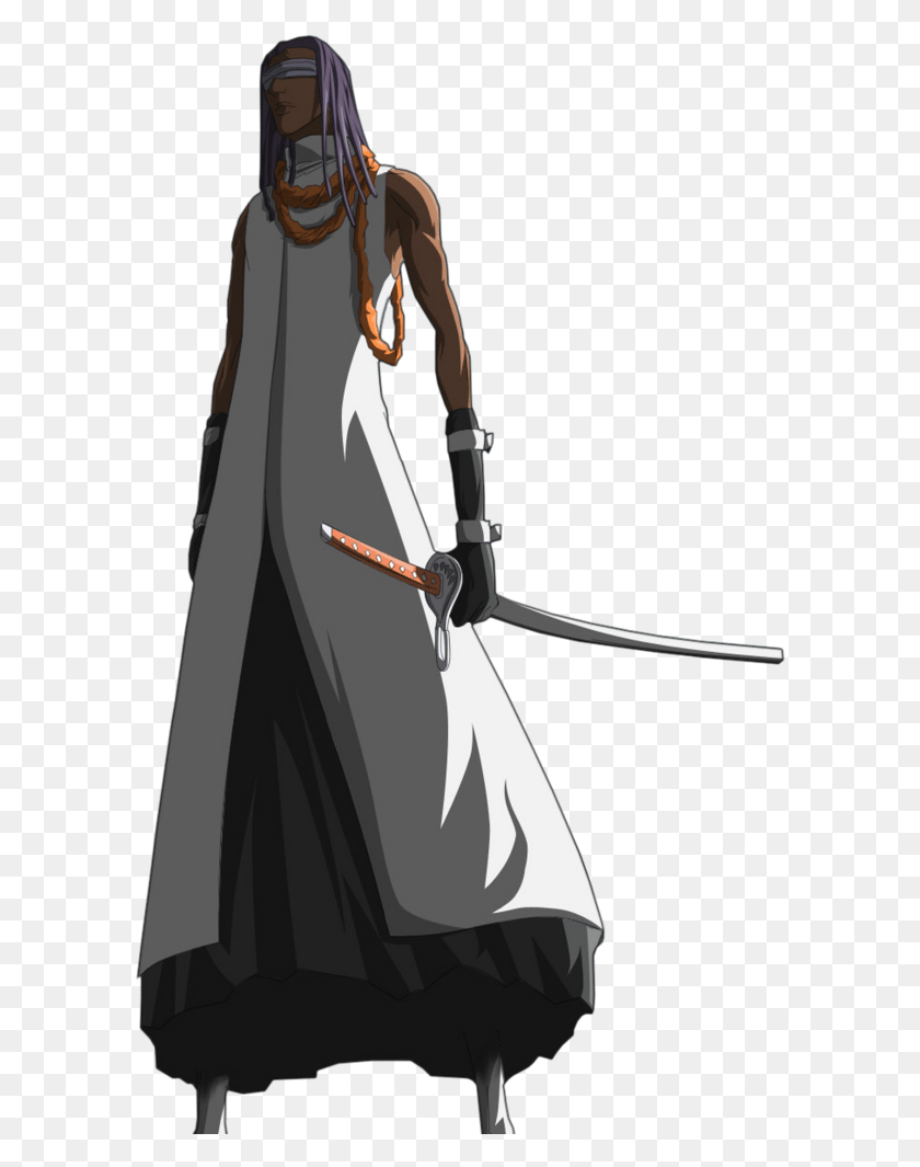 595x1005 The First Black Character We Come In Contact With In Bleach Kaname Tosen, Clothing, Apparel, Cloak HD PNG Download