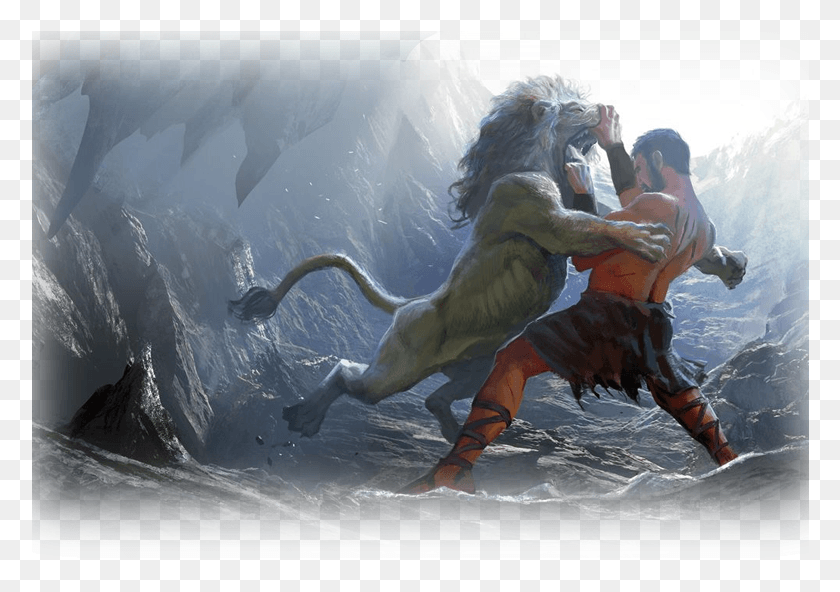 778x532 The First Labor Of Heracles Hercules Vs Nemean Lion, Nature, Person, Outdoors HD PNG Download