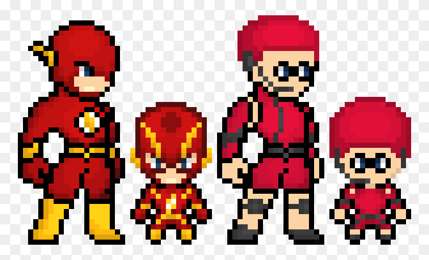 770x450 The Flash Character Sprites Human Pixel Art Transparent, Super Mario, Rug, Pac Man HD PNG Download