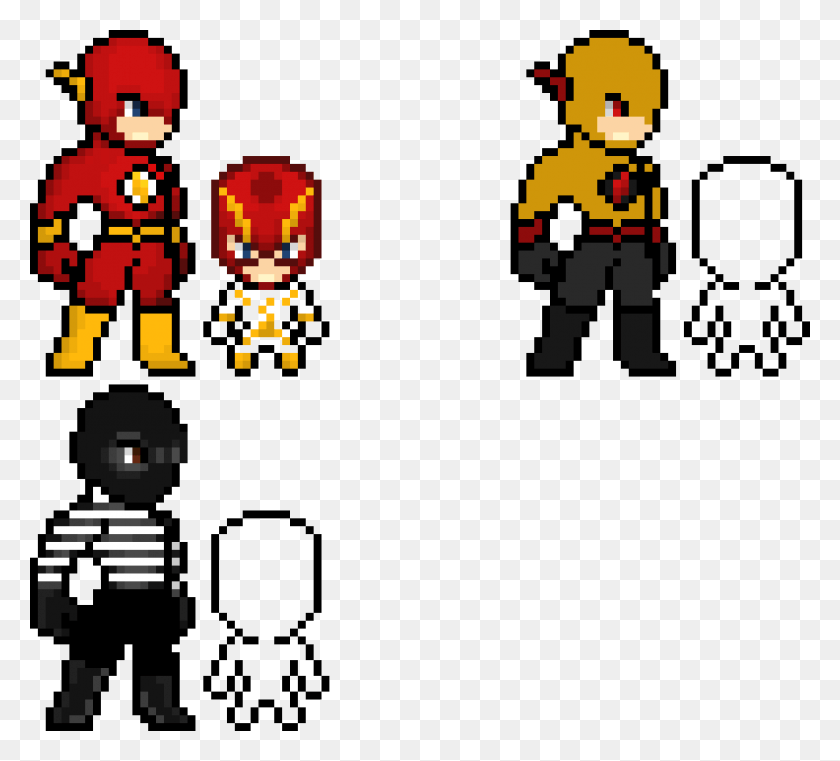 990x890 The Flash Character Sprites Pixel Art Do Flash, Pac Man HD PNG Download