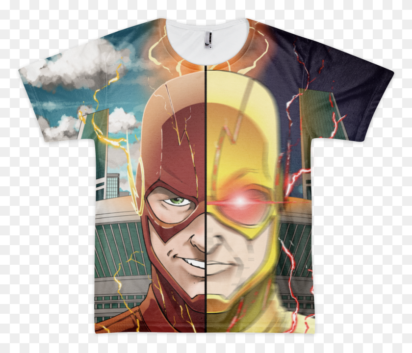 917x776 The Flash Vs Reverse Flash All Over T Shirt Flash, Person, Human HD PNG Download