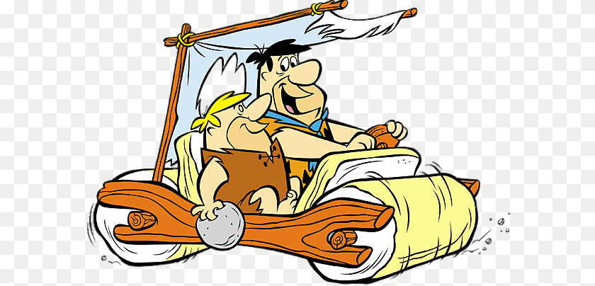 611x404 The Flintstones Fred And Barney In Car, Book, Publication, Comics, Art Clipart PNG