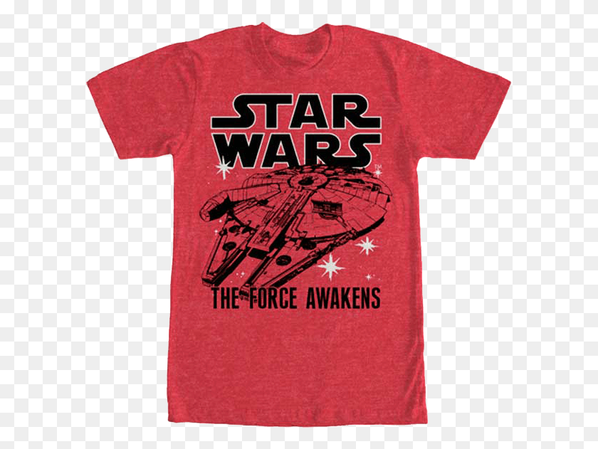 599x571 The Force Awakens Millennium Falcon T Shirt, Clothing, Apparel, T-shirt HD PNG Download