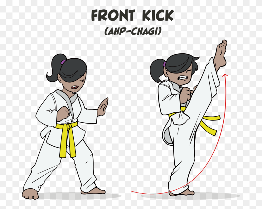700x610 The Front Kick Is A Basic But Impactful Kick In Taekwondo Martial Arts Different Taekwondo Kicks By Girls, Karate, Sport, Person HD PNG Download