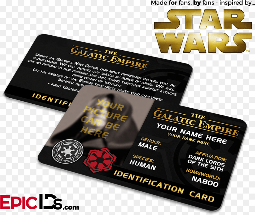 1321x1118 The Galactic Empire Id Card Photo Language, Text, Paper, Business Card, Credit Card Sticker PNG